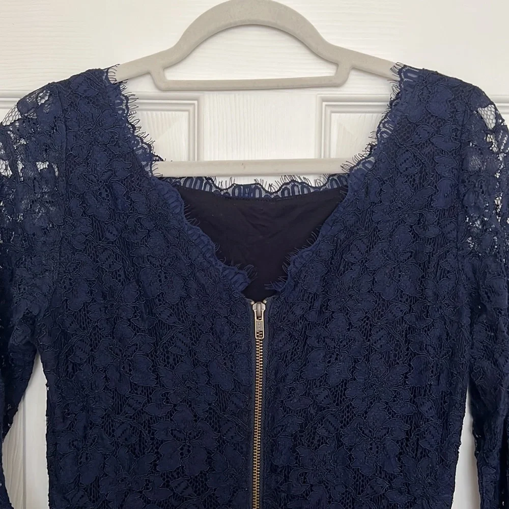 {Diane Von Furstenberg} Zarita navy lace dress - Picture 4 of 8